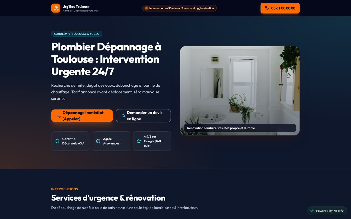 Aperçu du site Urg’Eau Toulouse